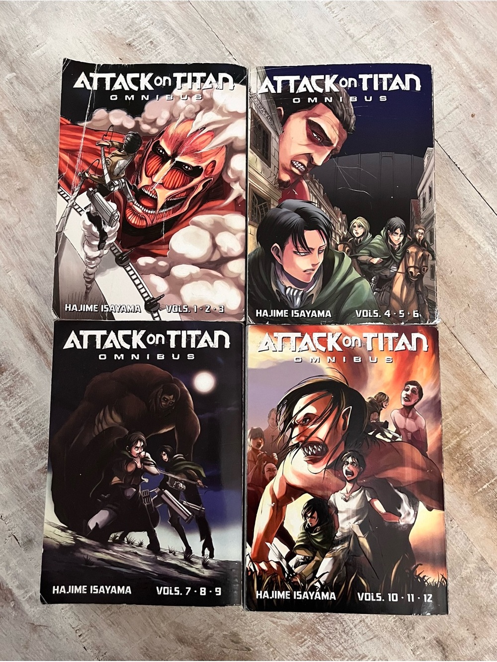 Attack on Titan Omnibus Manga Books Box Set 1-4 Vol 1-12 English